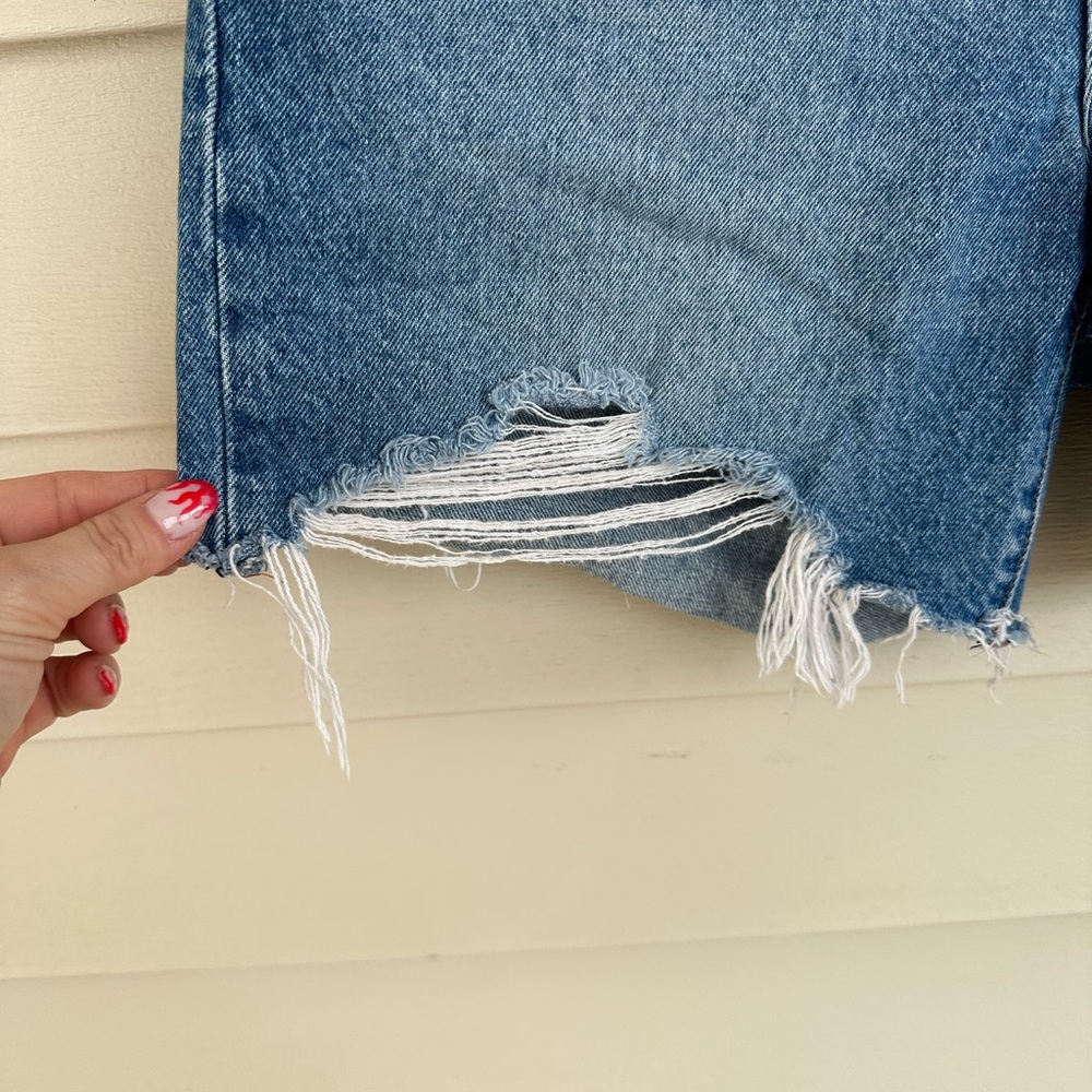 Levi's Blue Distressed Jean Shorts - Picture 2 of 6